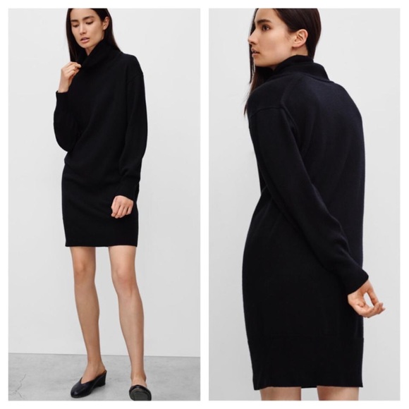 Athleta Dresses & Skirts - ATHLETA BLACK COWL MERINO WOOL SWEATER DRESS